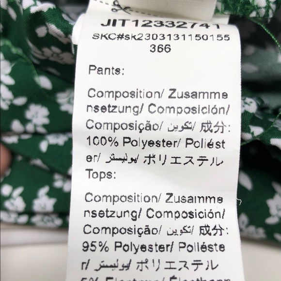 SHEIN Pants Girls Wide Leg Green Ditsy Floral Tiered Palazzo Size 11-12Y - Picture 6 of 12